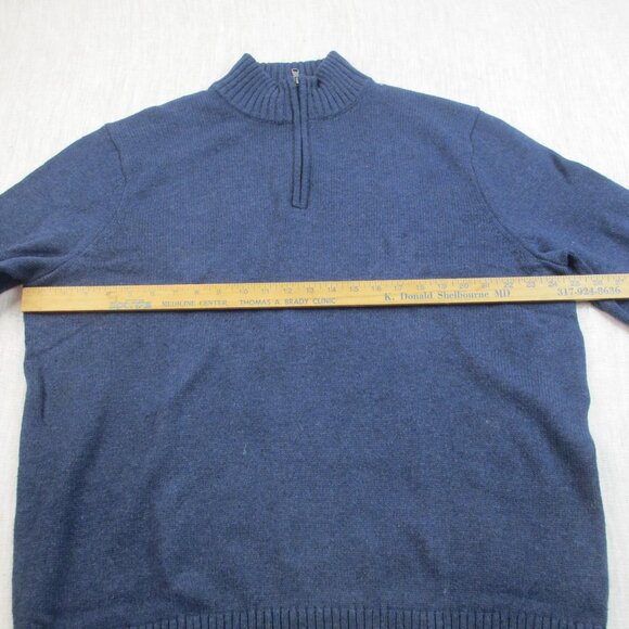 Sonoma Goods for Life Supersoft Sweater Men 2XL Blue Knit Ribbed Hem Quarter Zip - Picture 10 of 11